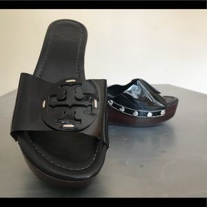 Tory Burch patent leather platform sandal